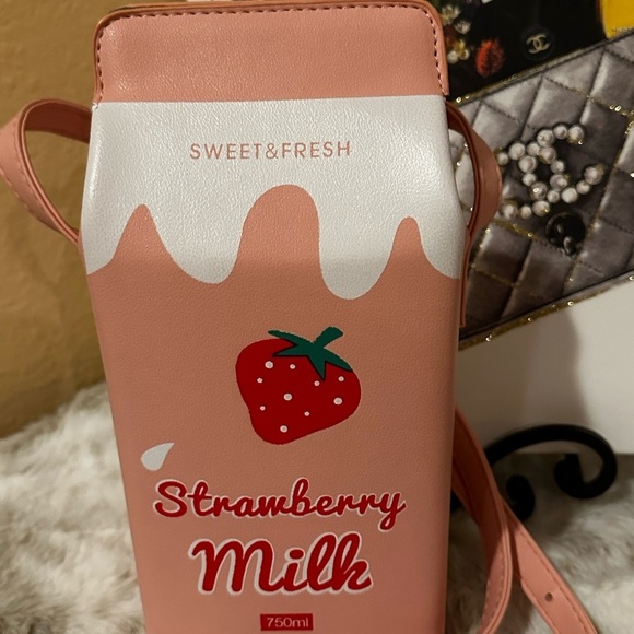 Strawberry Milk Box Crossbody Bag - Picture 6 of 6